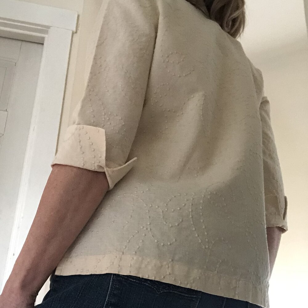 Embroidered linen blouse